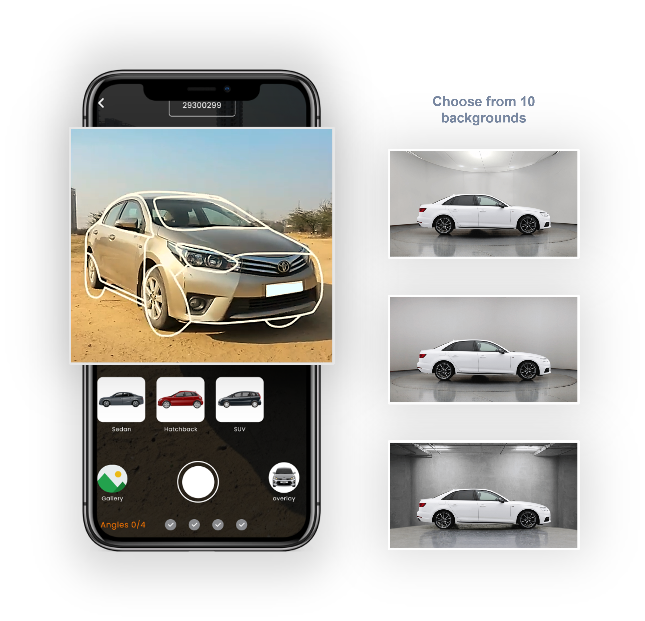 Image of mobile application to find new vehicles